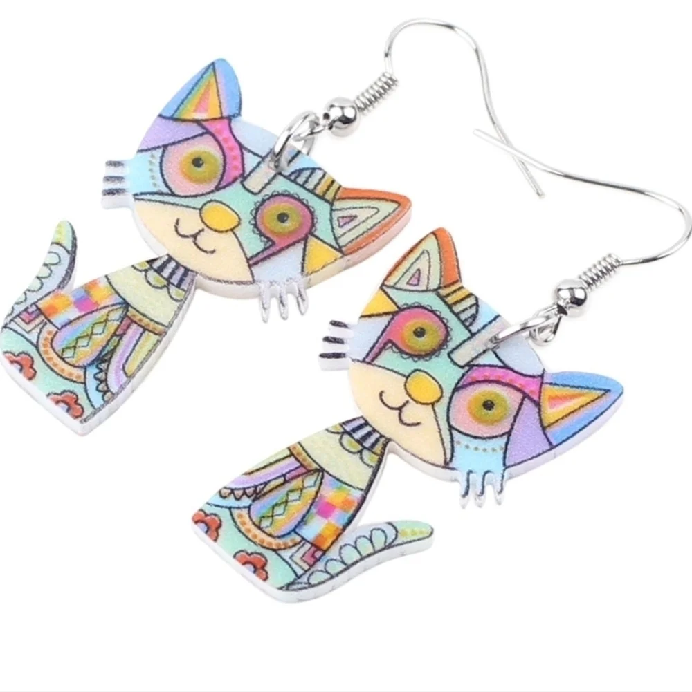 Colorful Cat Earrings